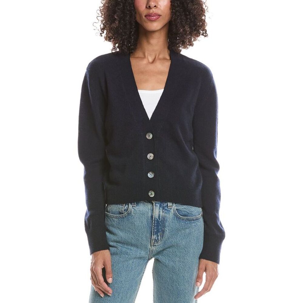 Brodie Cashmere Womens  Alani 100% Cashmere Cardigan, Navy